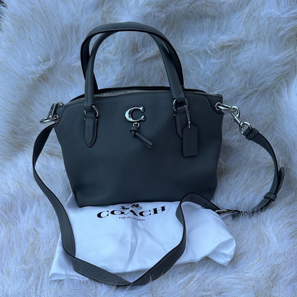 Coach Charcoal Leather Satchel